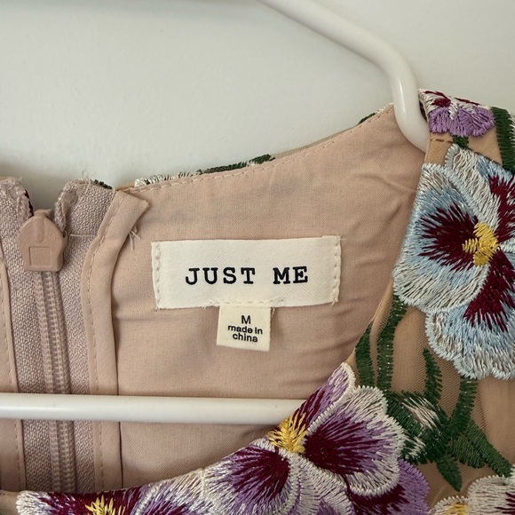 Just Me Multicolor Embroidered Floral Mini Dress - Picture 8 of 11